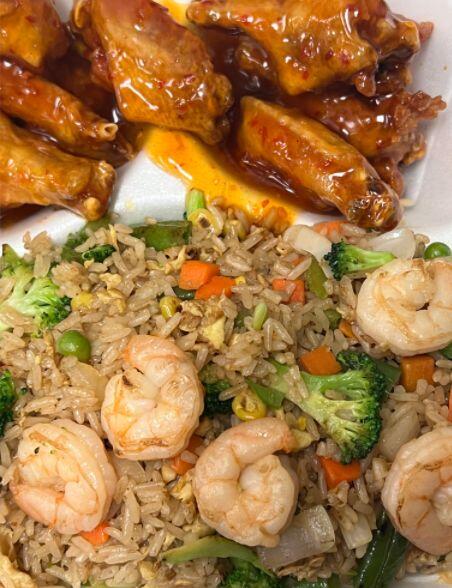 Shrimp Fried Rice with wings(10)